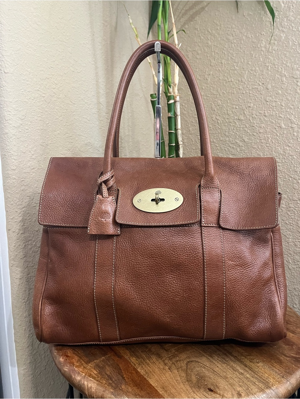 MULBERRY OAK GRAINED LEATHER BAYSWATER